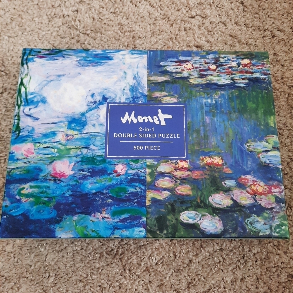 NIB Galison Monet 2-in-1 Double-Sided Puzzle 500 Piece Art Painting Masterpiece